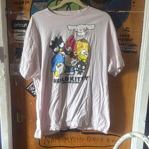 Hello Kitty Pink Short Sleeve Tee with Playful Graphic Design